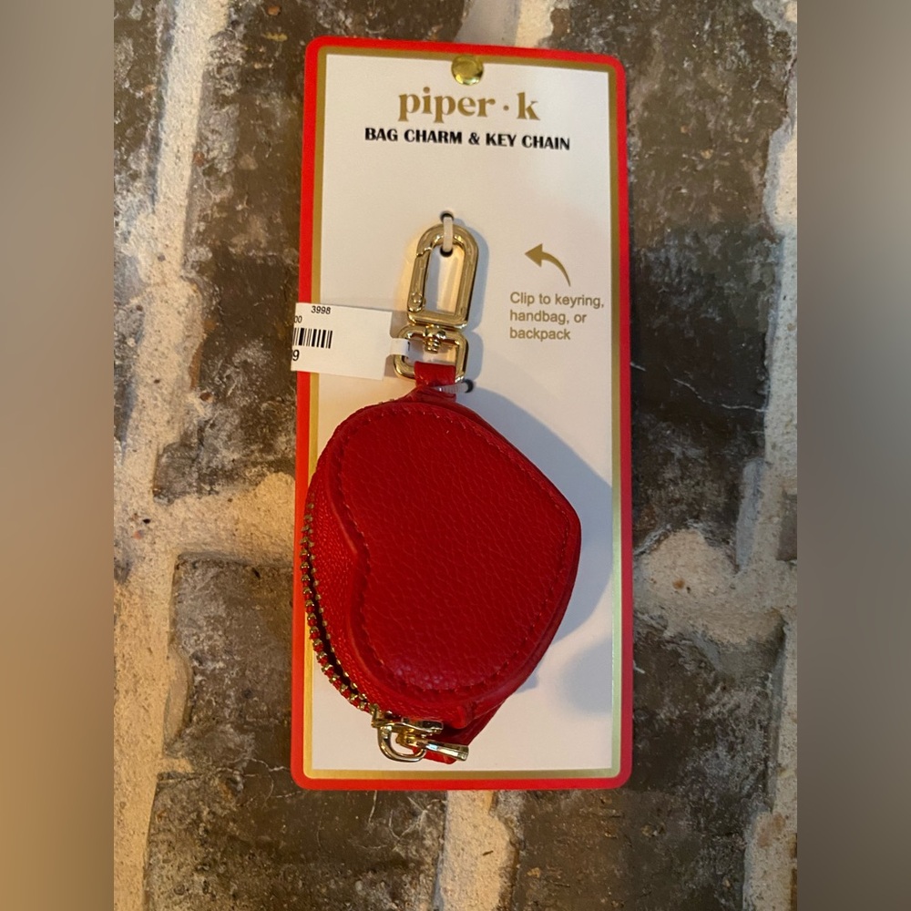 Red Heart Key & Card Holder